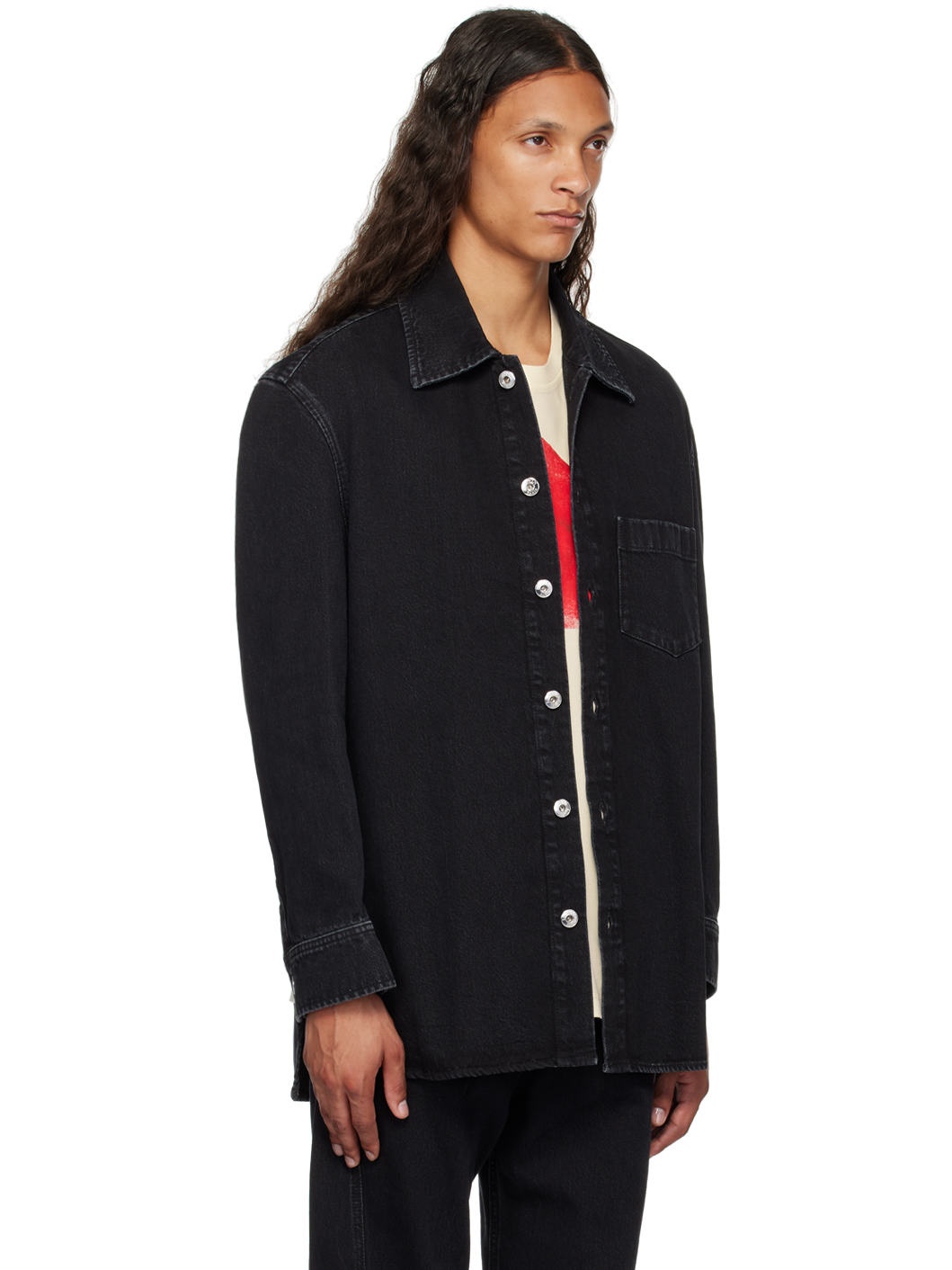 Black Cocoon Denim Shirt - 2