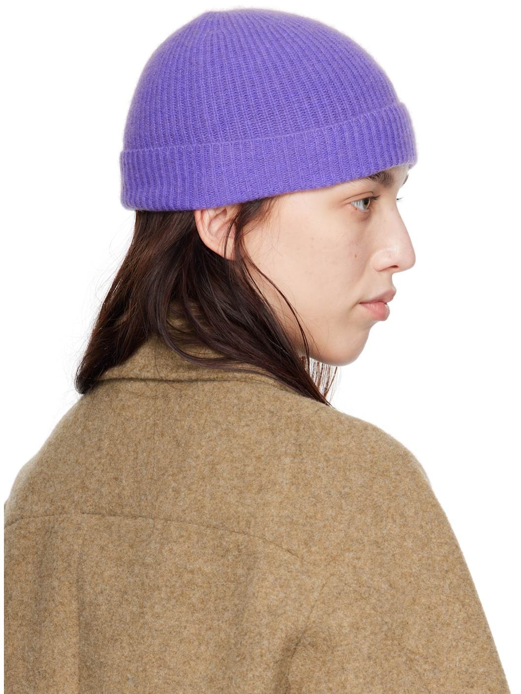 Purple Ribbed Beanie - 3