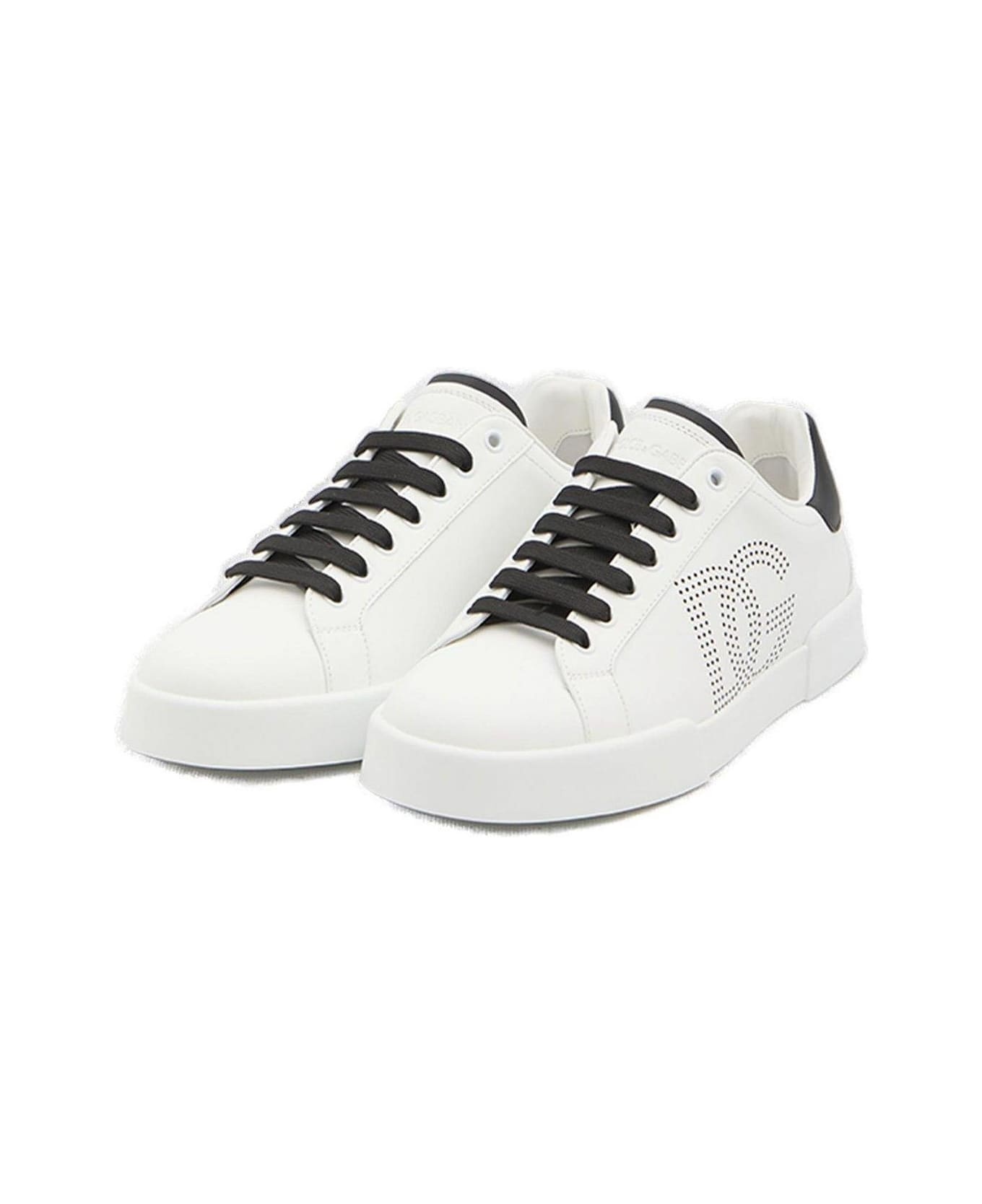 'portofino' White Leather Sneakers - 3