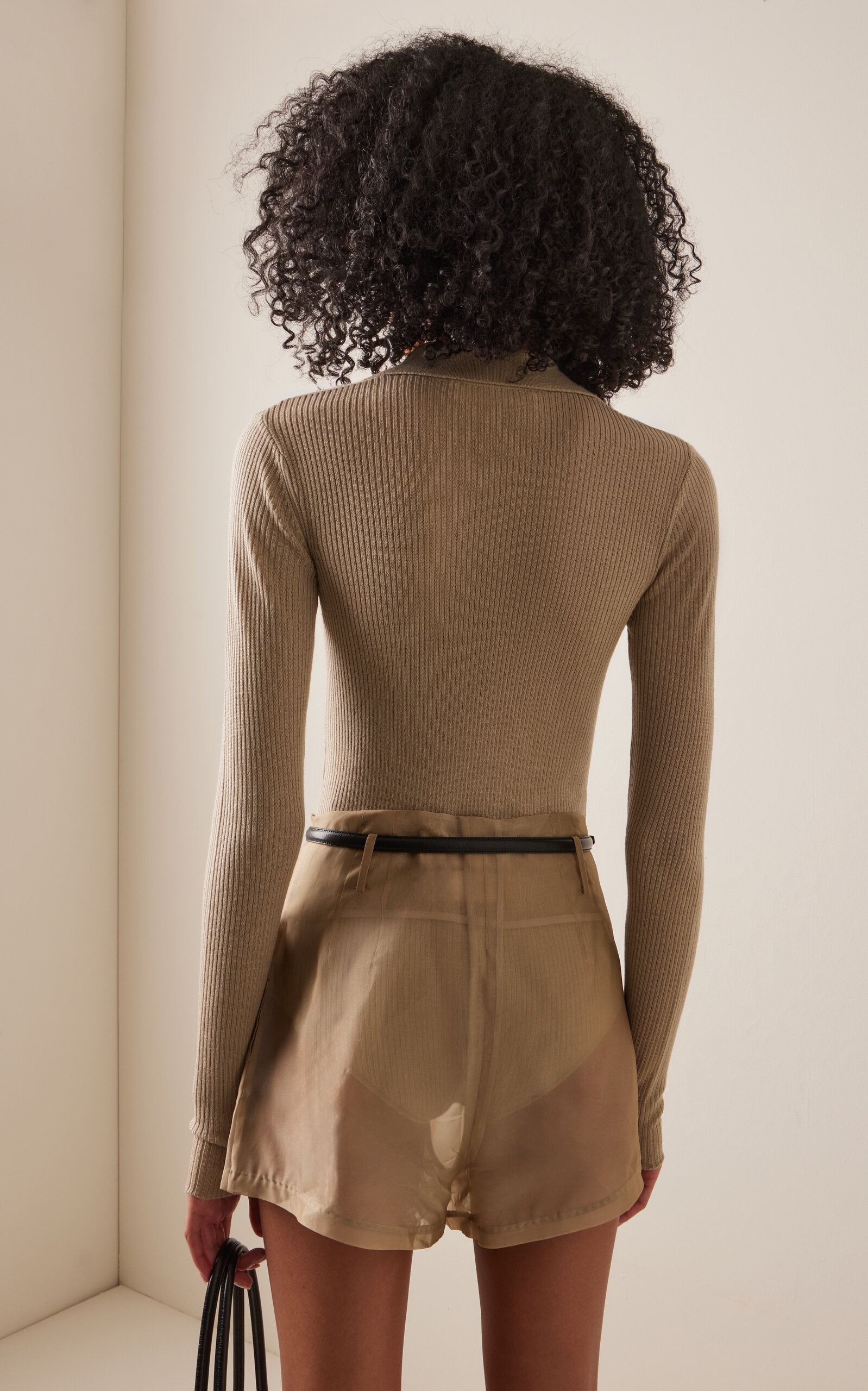 Solana Wool, Silk and Cashmere Polo Bodysuit neutral - 4