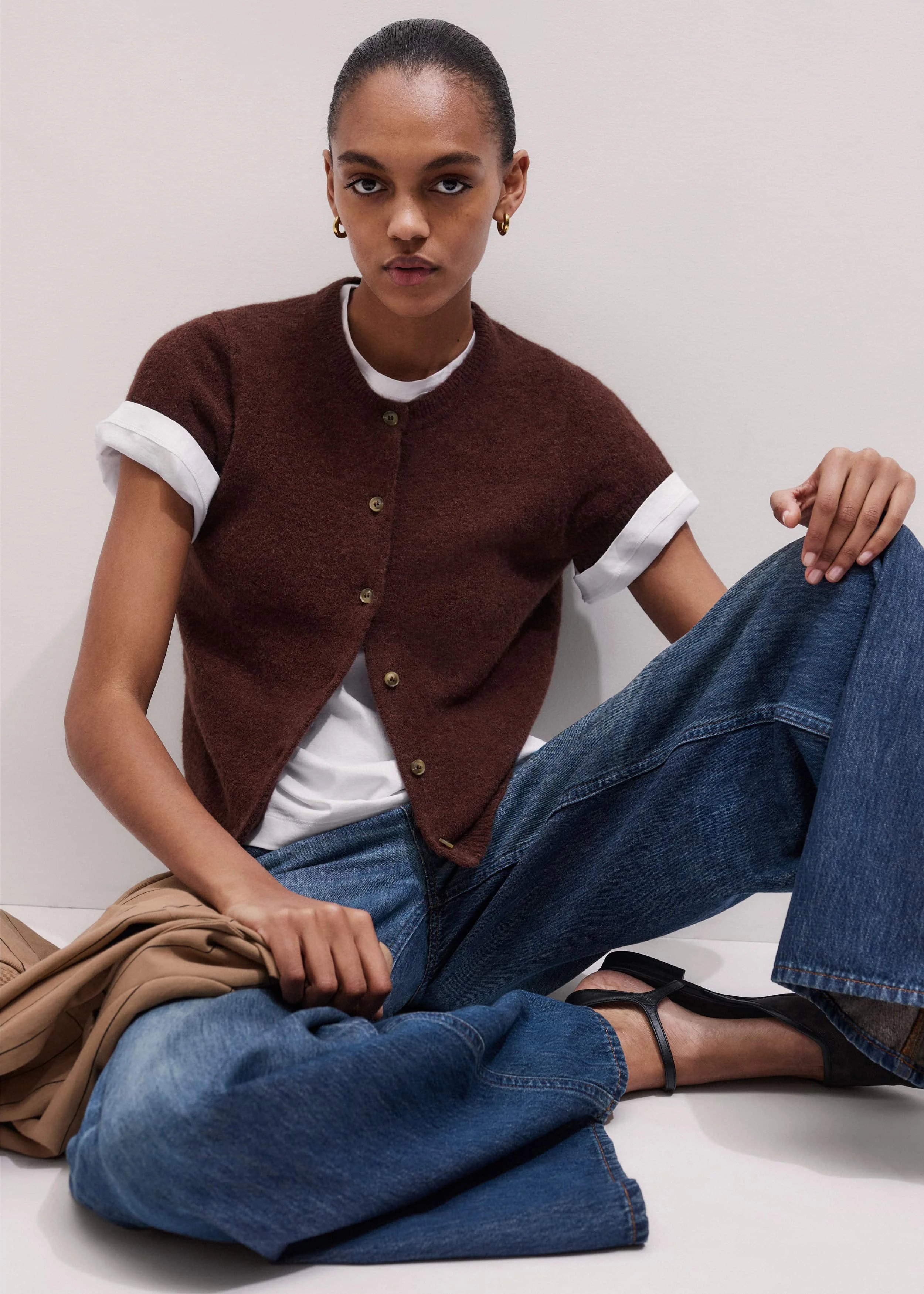 Button Front Baby Tee - 1