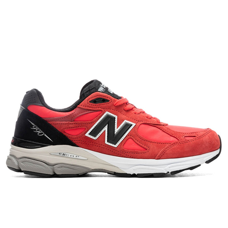 Red Made In USA 990v3 Low Sneakers - 1
