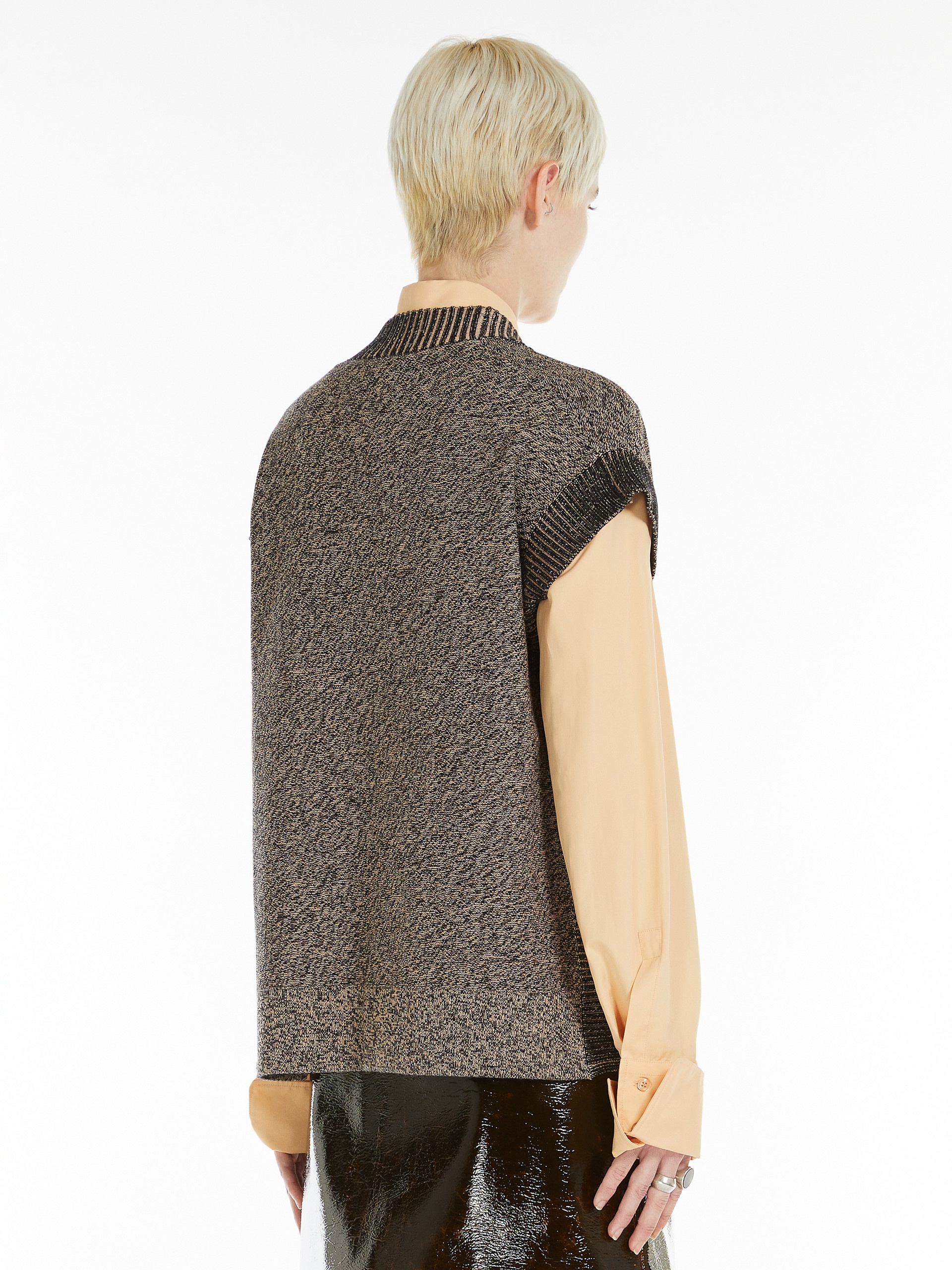 LOUVRE Stretch viscose poncho sweater - 4