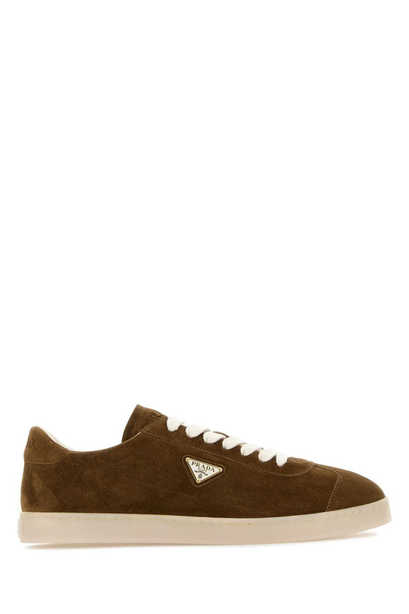 Prada Men Brown Suede Sneakers - 1
