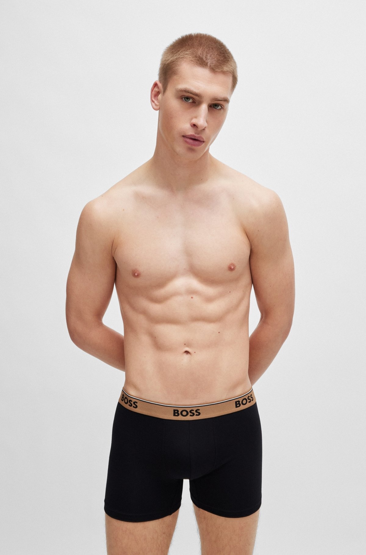 THREE-PACK OF STRETCH-COTTON BOXER BRIEFS WITH LOGO WAISTBANDS - 2