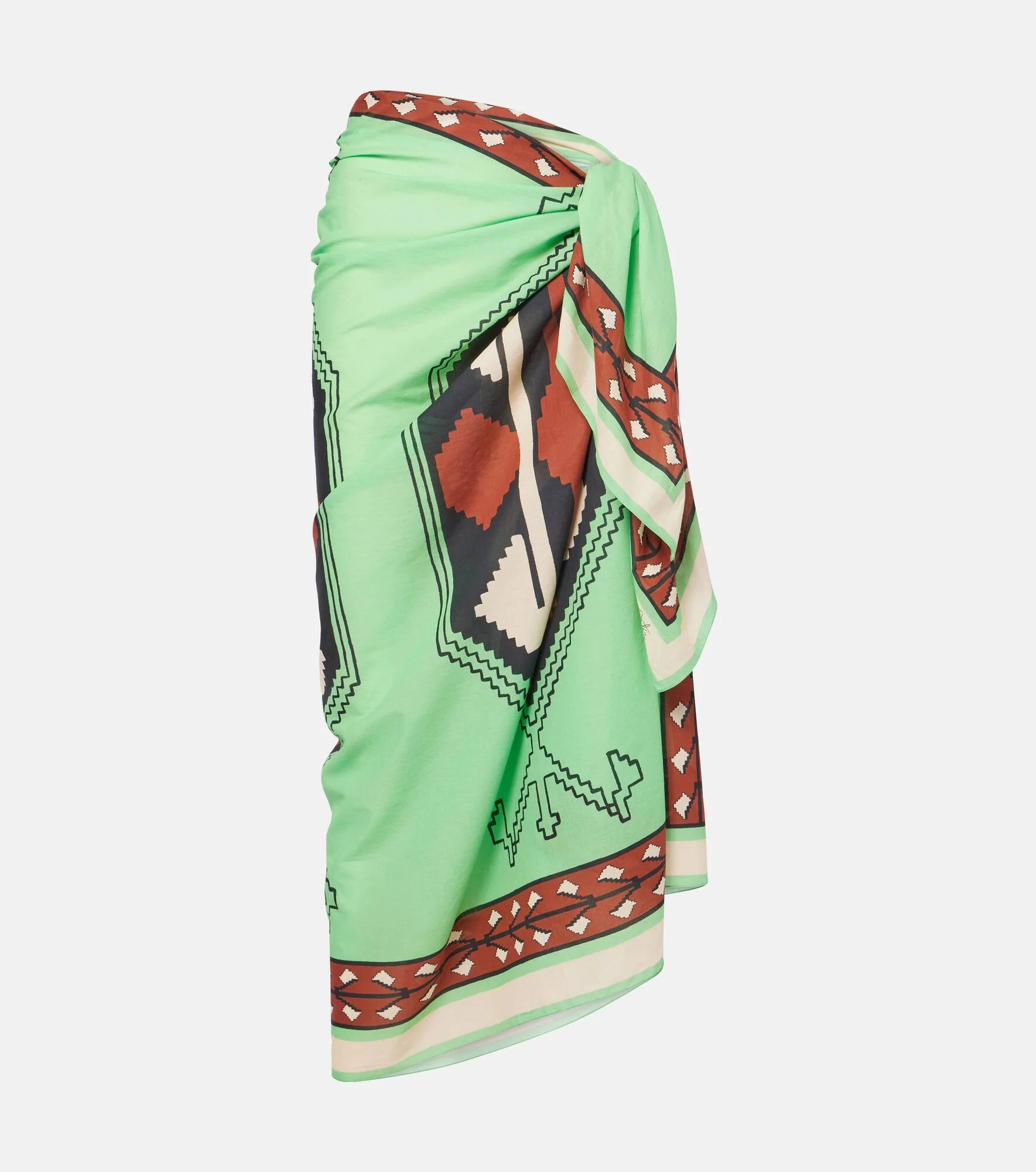 Printed cotton beach cover-up - 1