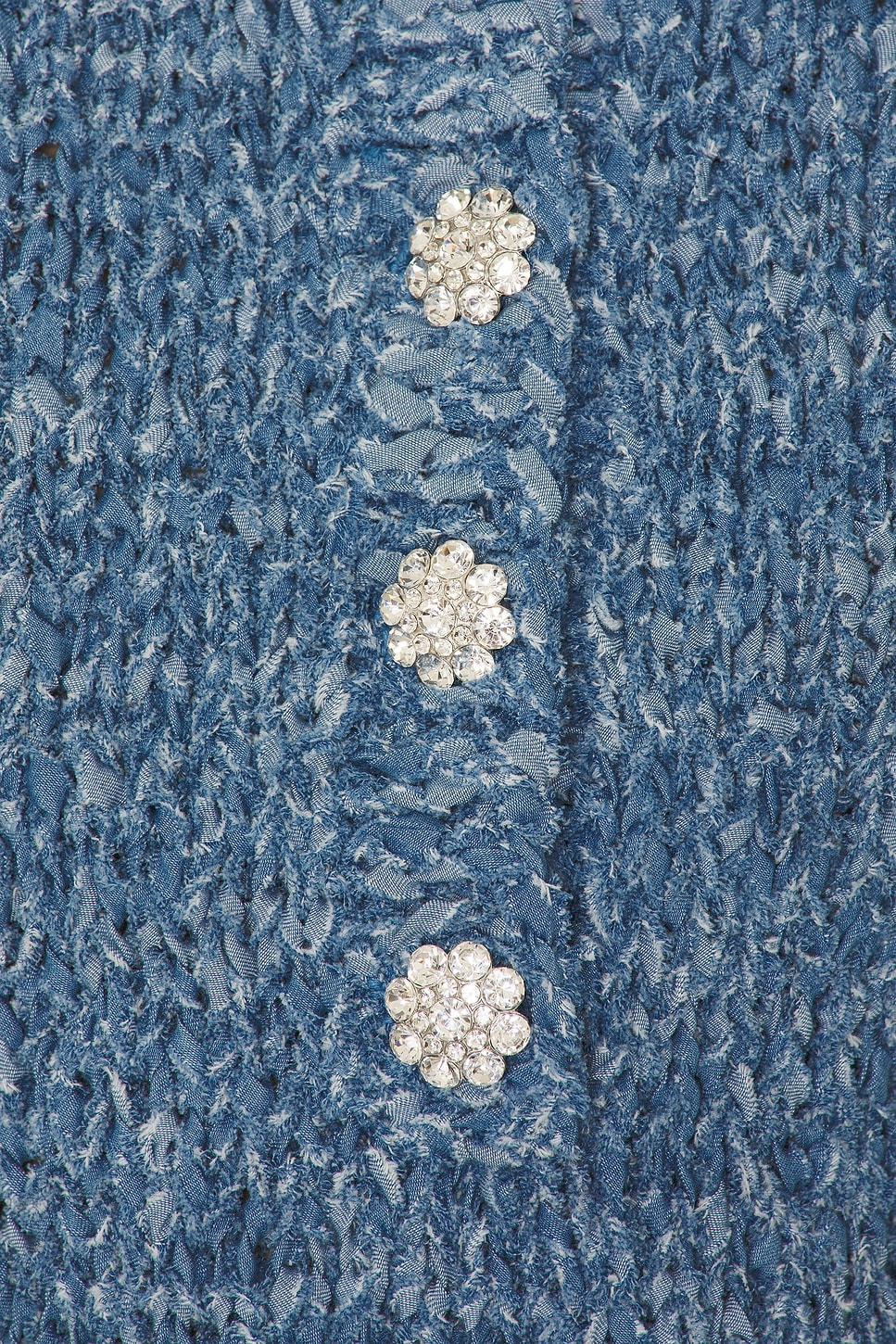 Denim Handknit Polo Top - 5