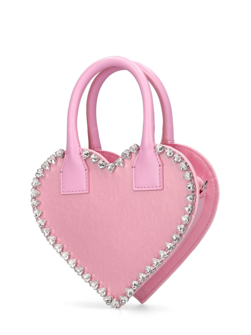 Small Audrey heart satin top handle bag - 2