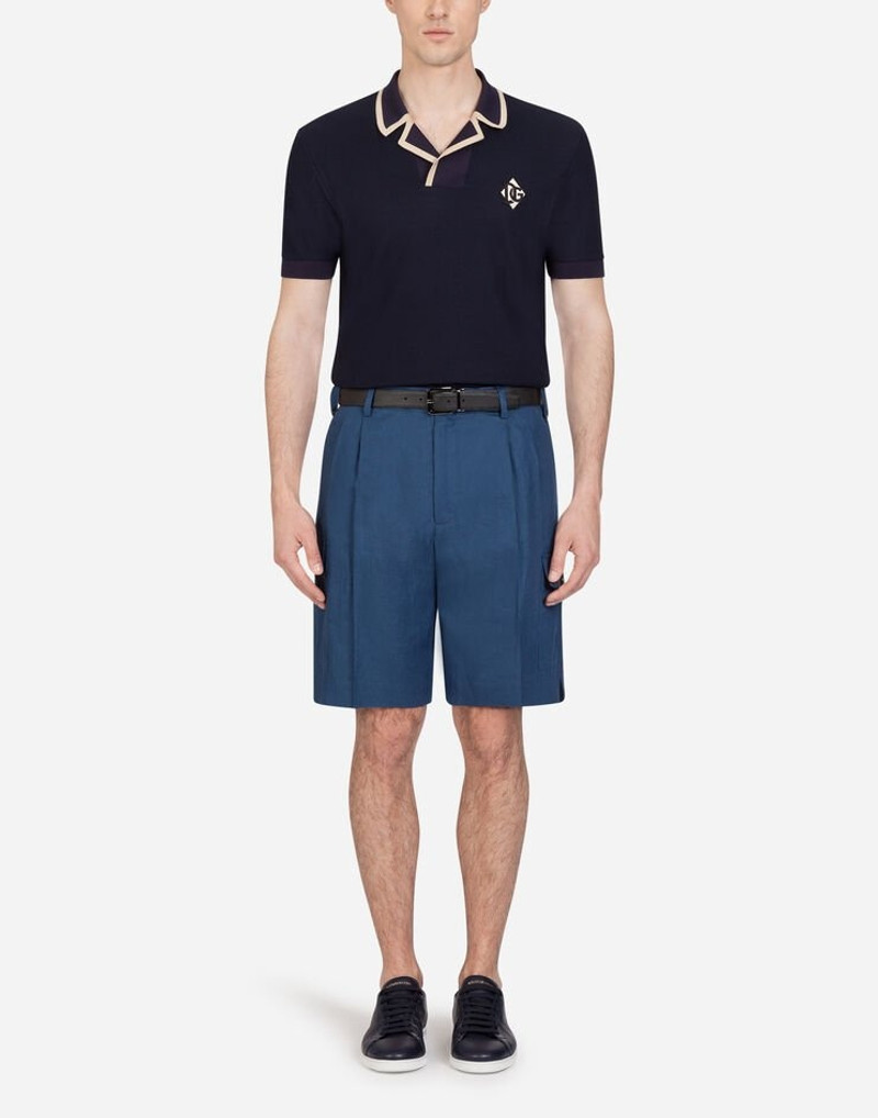 Dolce & Gabbana Bermuda cargo shorts in linen outlook