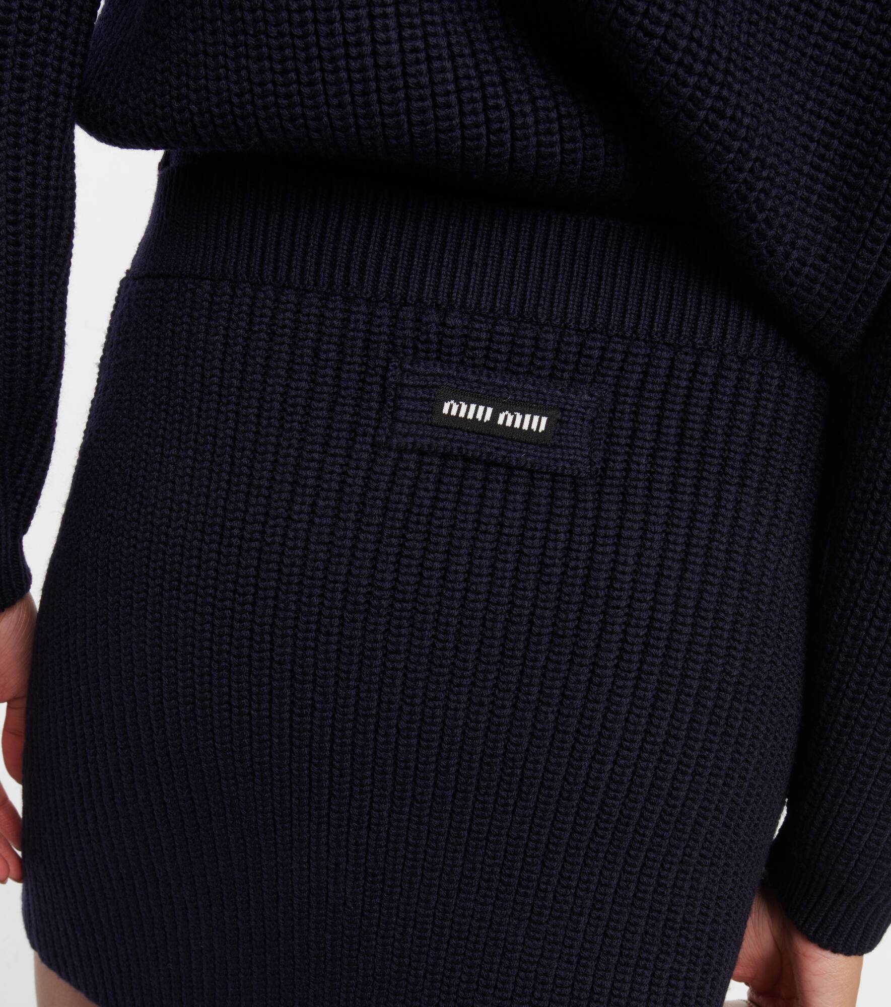 Ribbed-knit wool miniskirt - 5