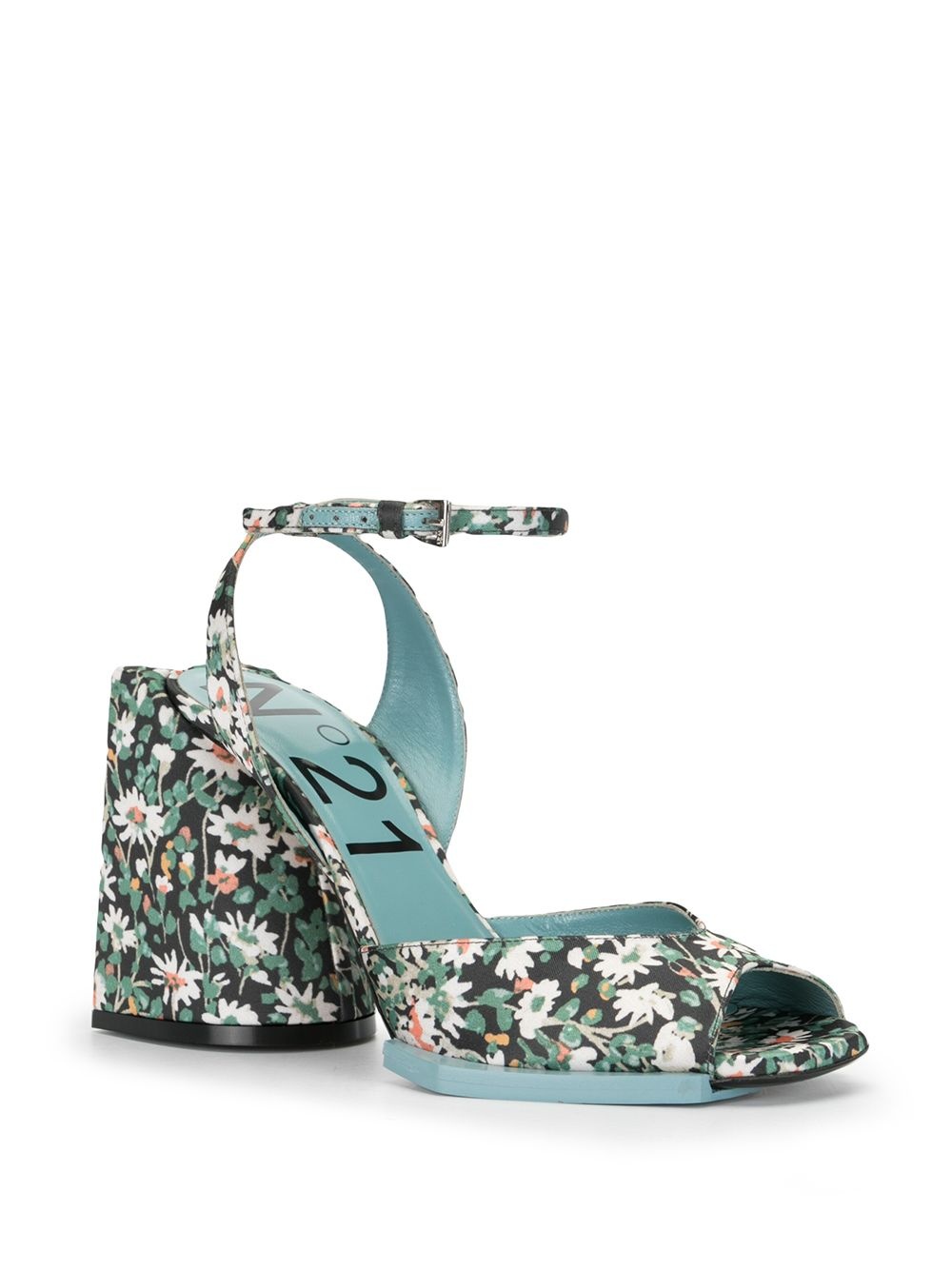 daisy-print block-heel sandals - 2