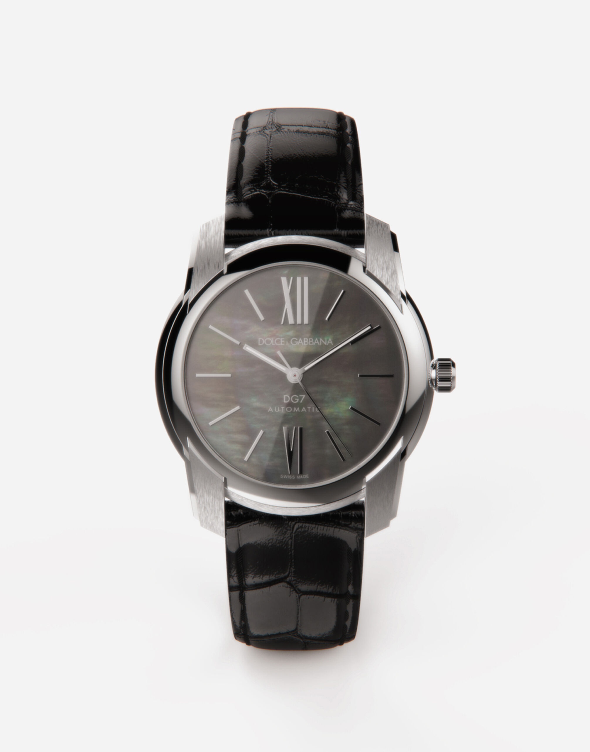 DG7 watch in steel with black mother of pearl - 1