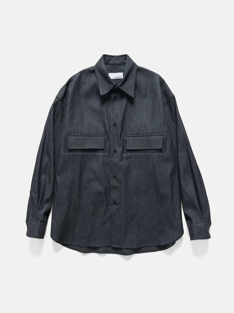 Flap Shirt Indigo Stripe 1
