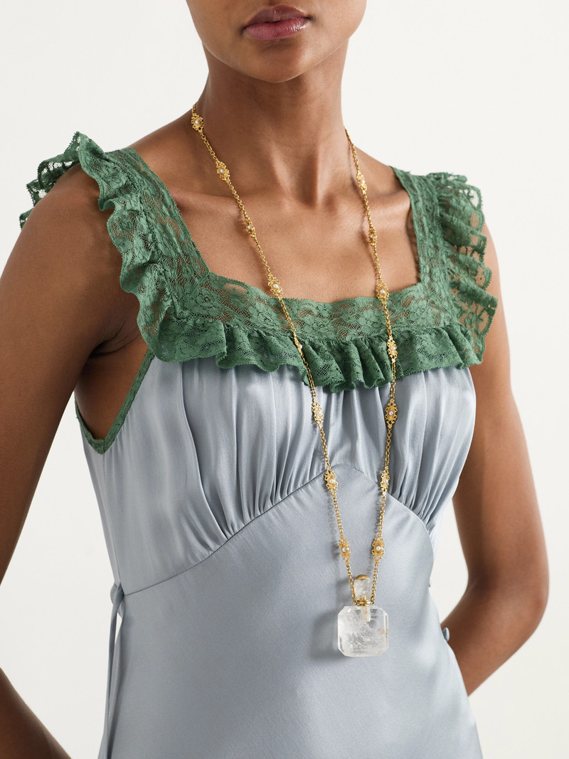 Chloé Gold-tone, Crystal, Resin And Faux Pearl Necklace outlook