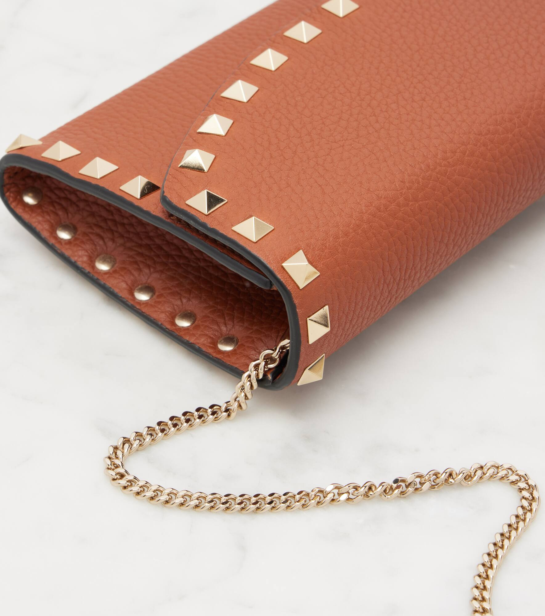 Rockstud leather wallet on chain - 6