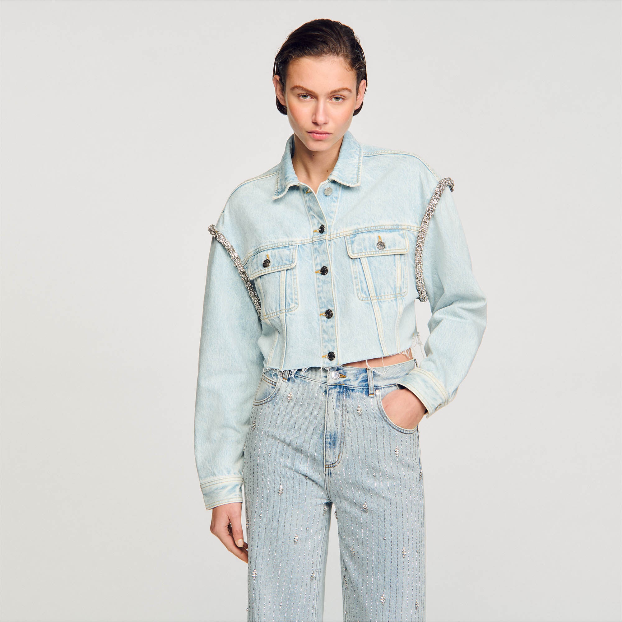 CROPPED DENIM JACKET - 5
