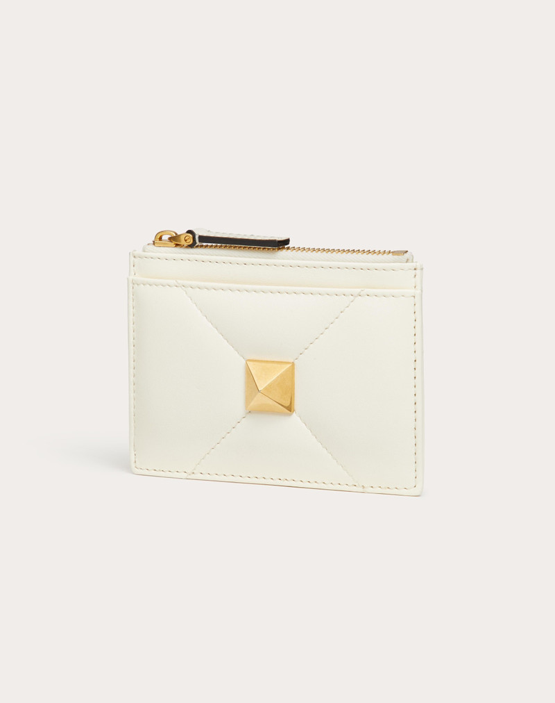 ROMAN STUD NAPPA LEATHER COIN PURSE WITH ZIPPER 4