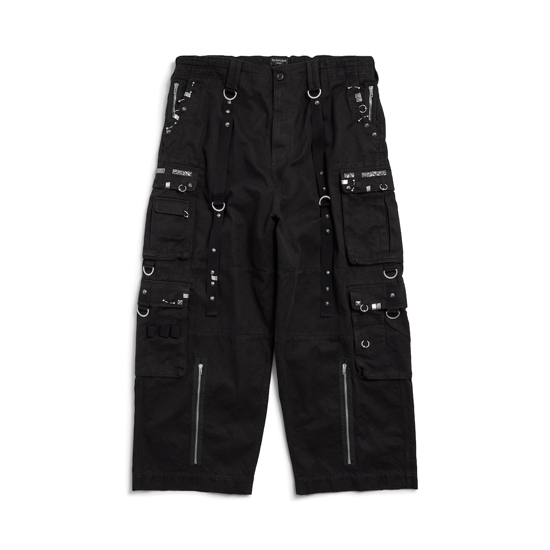 Men's Studded Cargo Pants in Black - 1