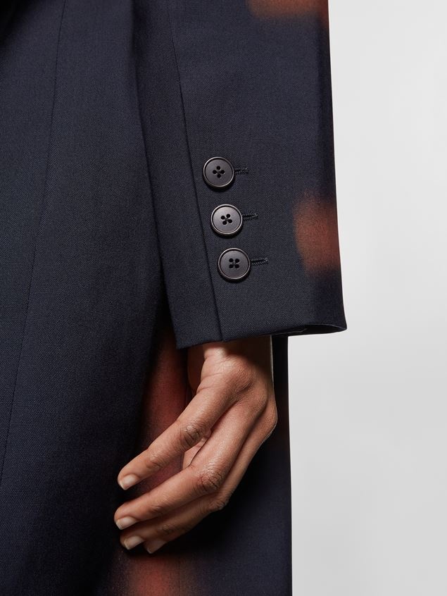 VIRGIN WOOL COAT WITH HAND-SPRAYED CHECK DESIGN - 4