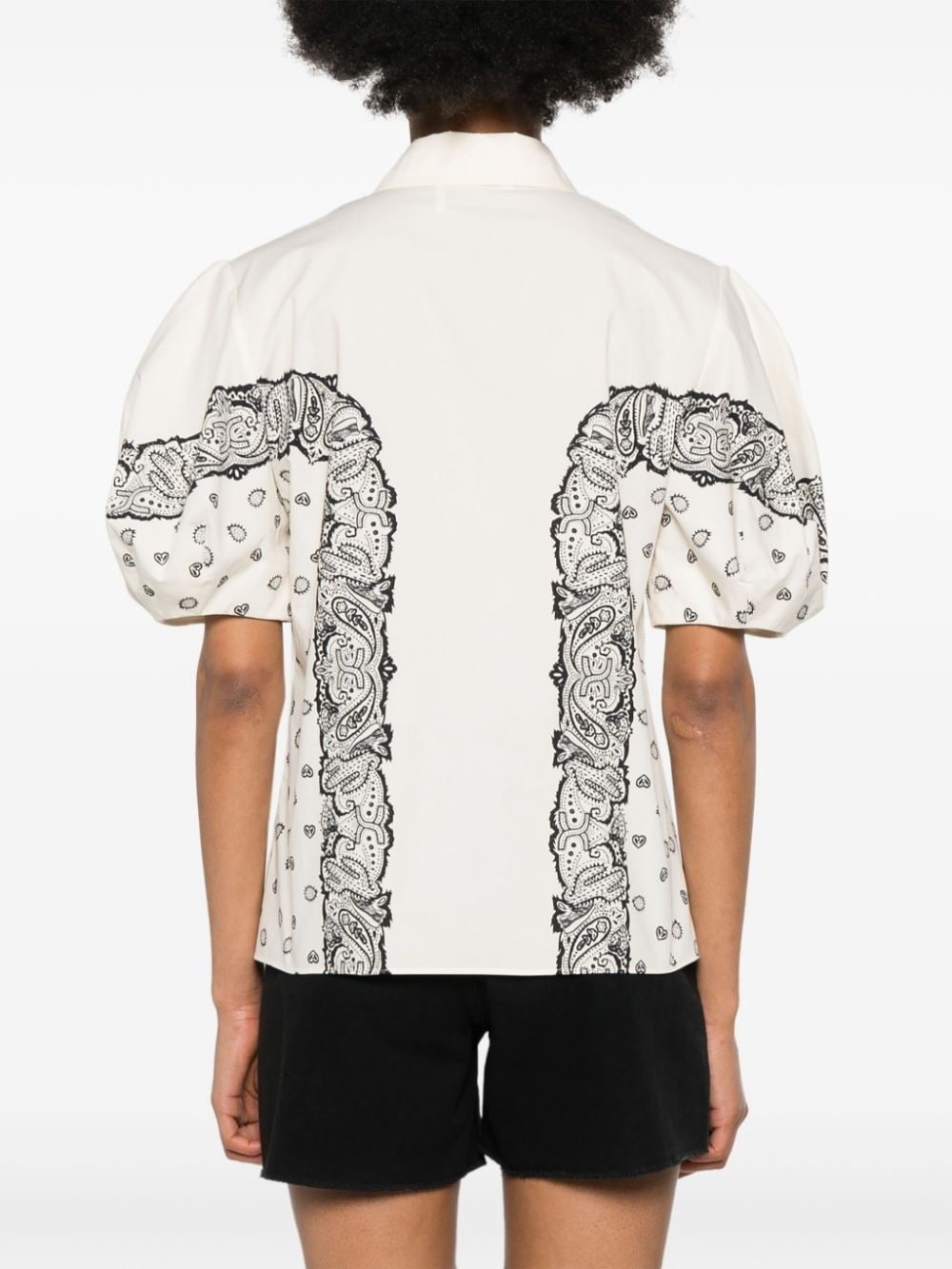 bandana-print cotton blouse - 4