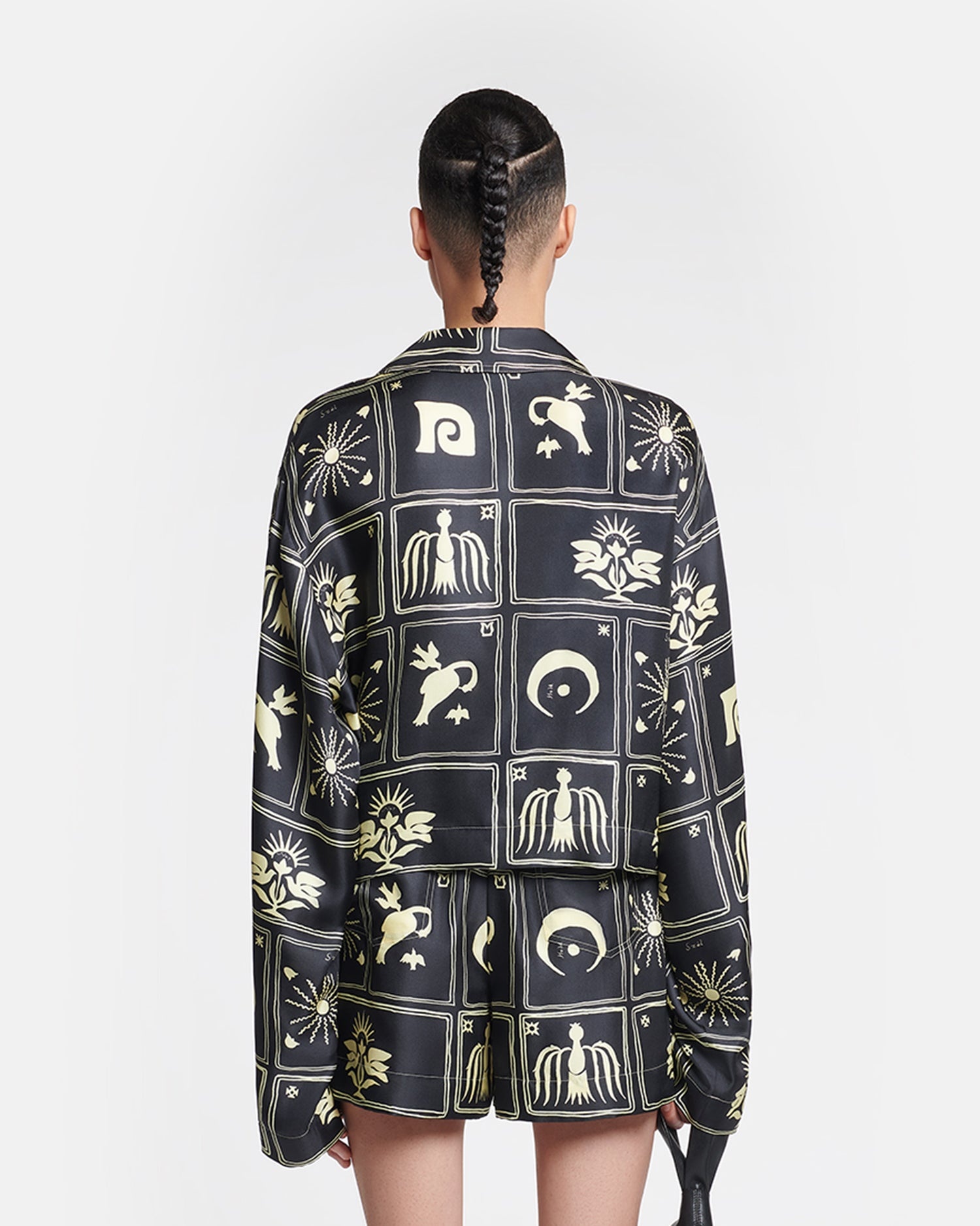 Cropped Printed Silk-Twill Shirt - 3