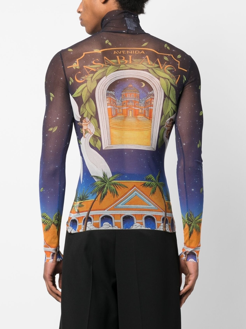 Maison D'Ete print mesh top - 4
