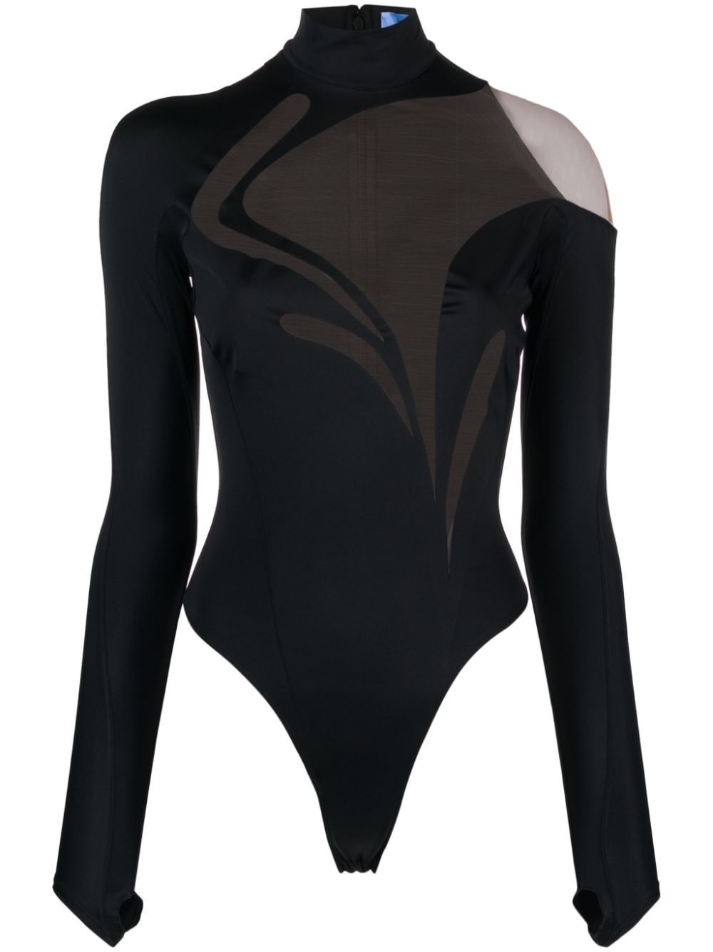sheer-panel panelled bodysuit - 1