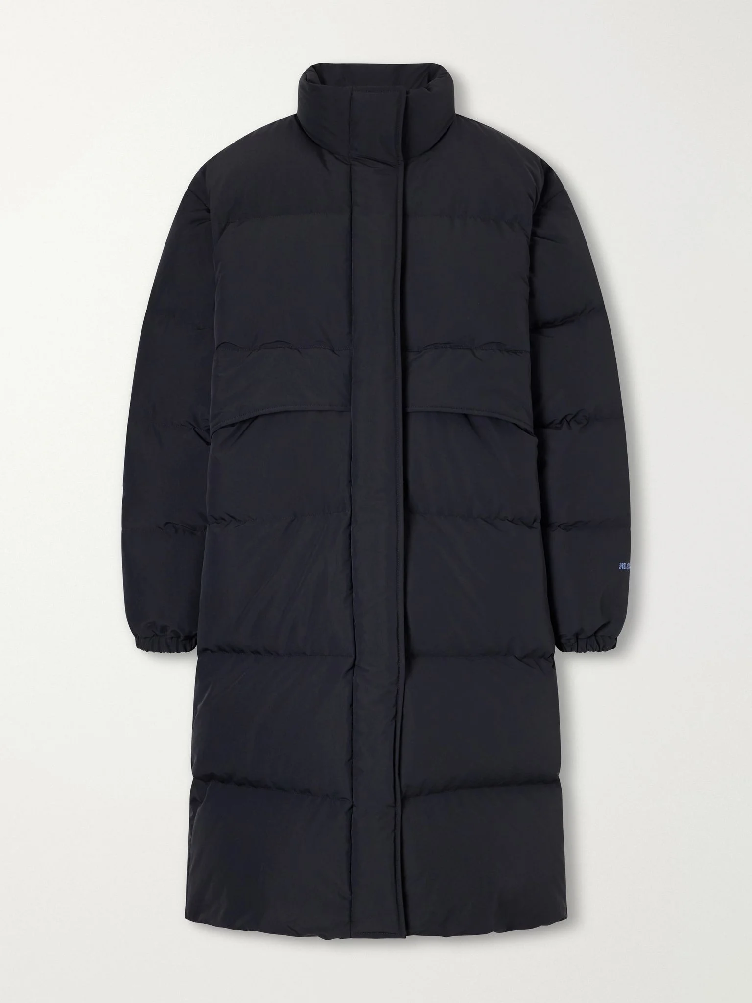 Logo-appliquéd quilted shell down coat Black - 1