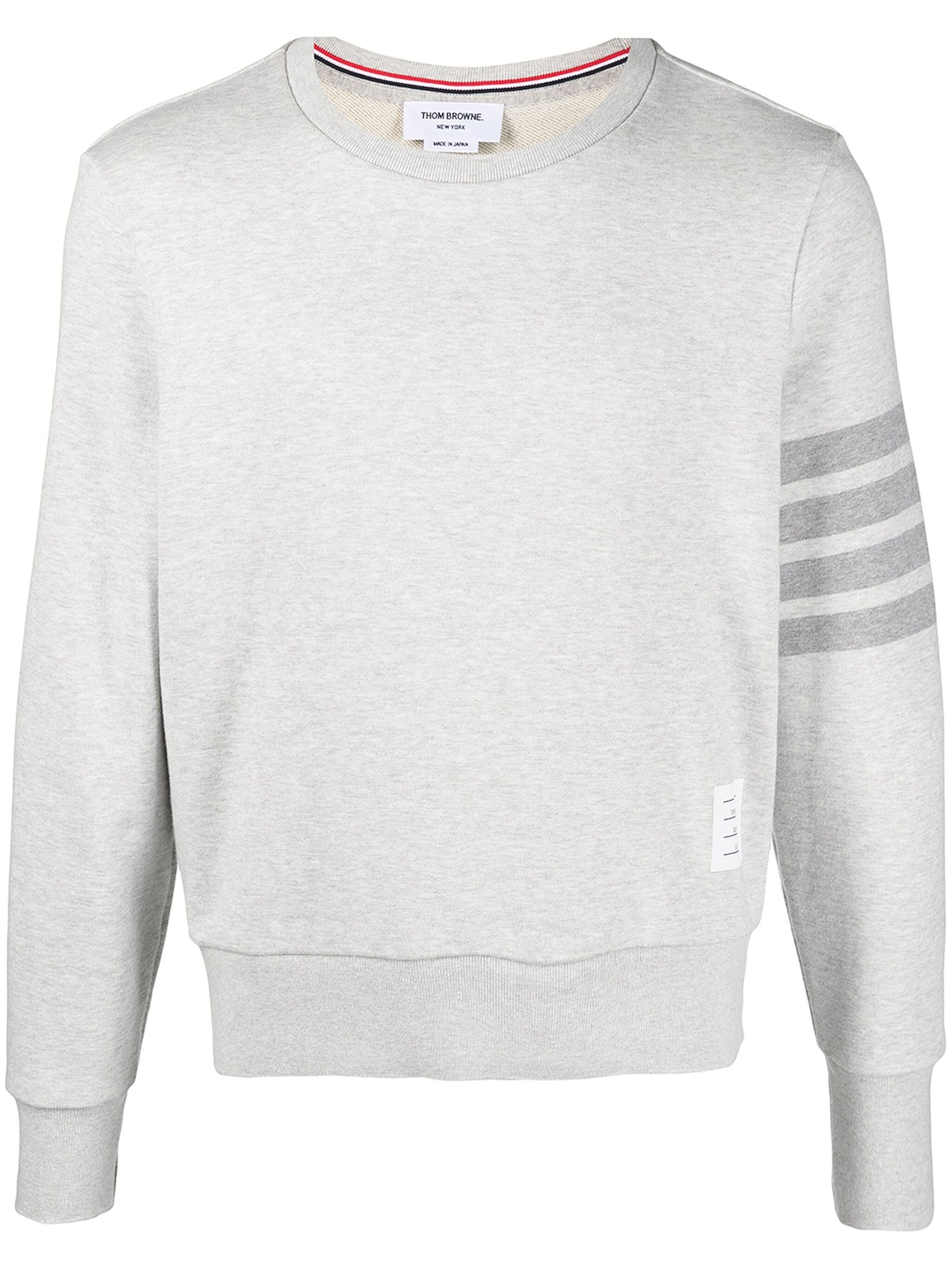 grey 4-Bar stripes cotton sweatshirt - 1