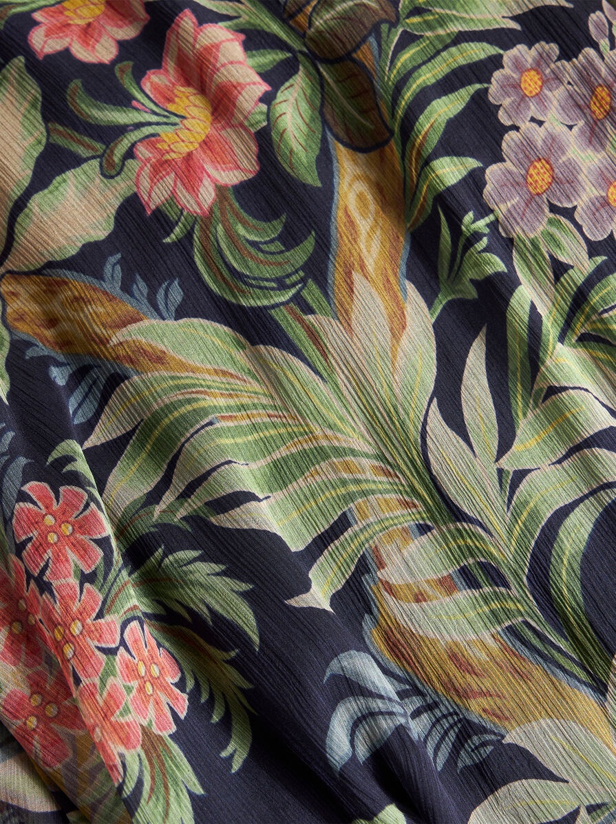 LONG PRINTED SILK DRESS - 5