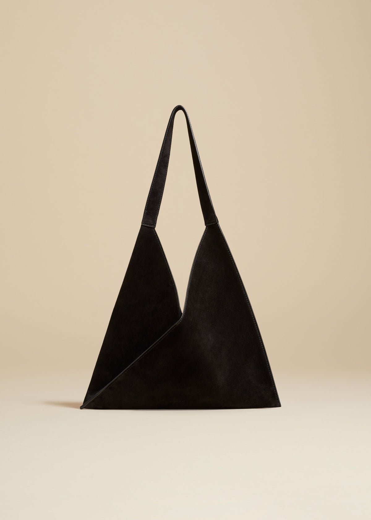 The Small Sara Tote in Black Suede - 1