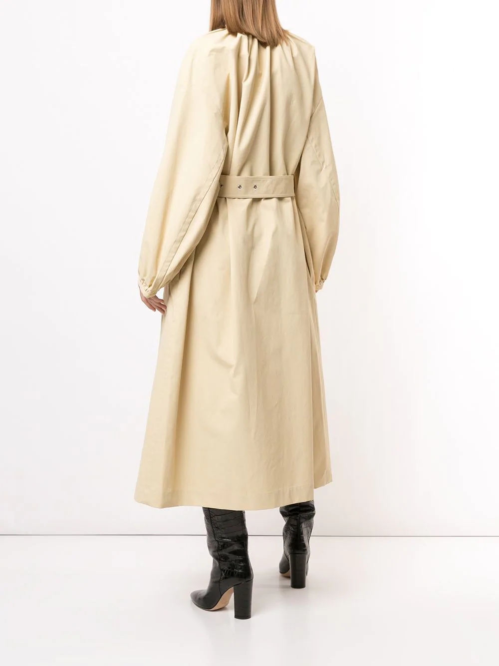 belted cotton coat - 4