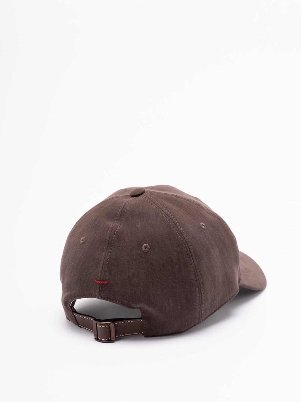 キャップ Brunello Cucinelli Cappello Baseball In Pelle Scamosciata Brunello Cucinelli - Logo-Embroidered Leather-Trimmed Cotton