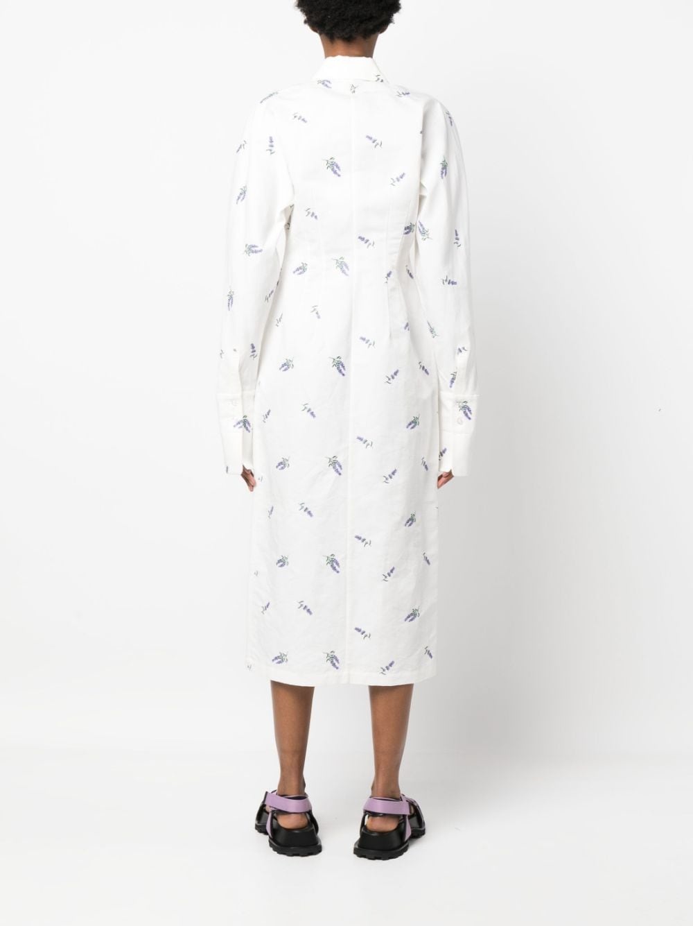 floral-print shirt dress - 4