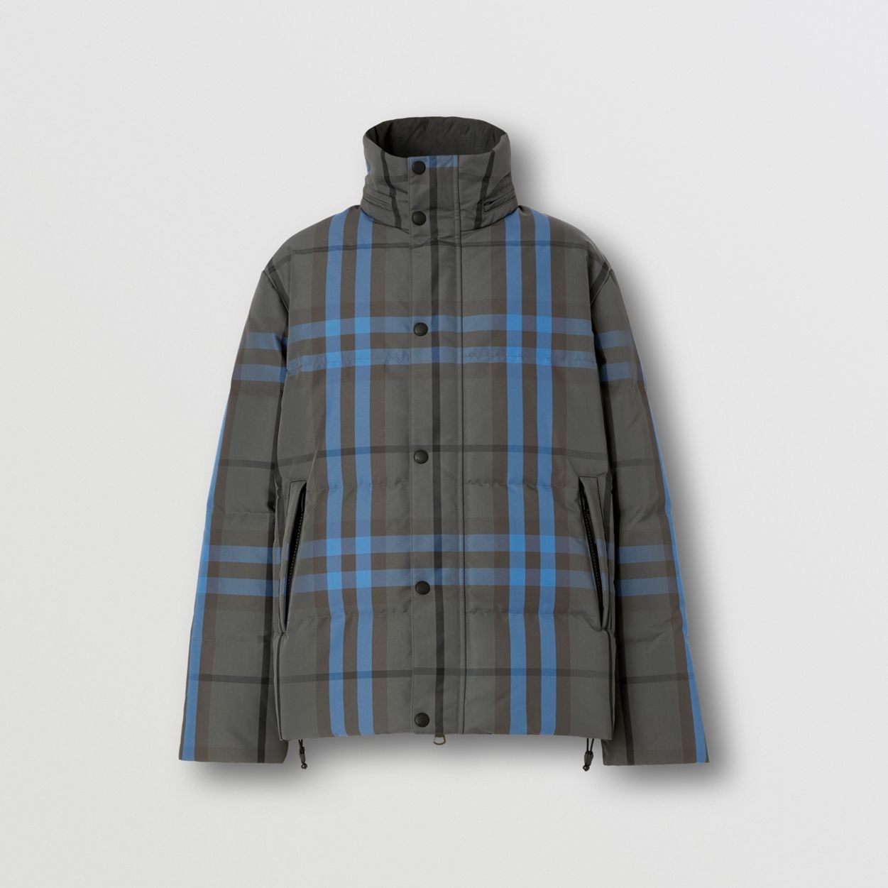 Packaway Hood Reversible Check Nylon Puffer Jacket - 1