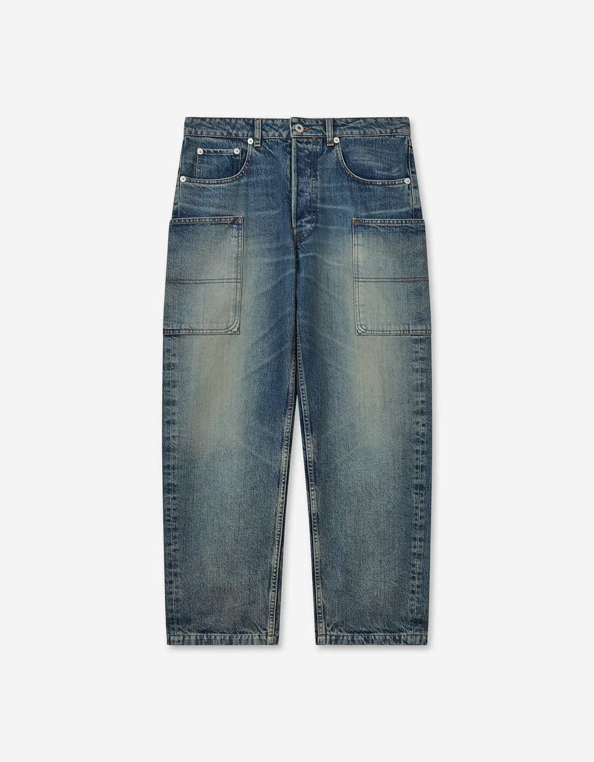 Kenzo Blue Cargo Monkey Fit Jeans - 1