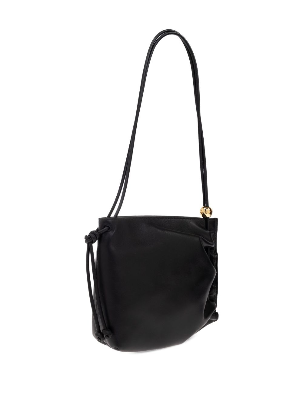 ruched leather shoulder bag - 4