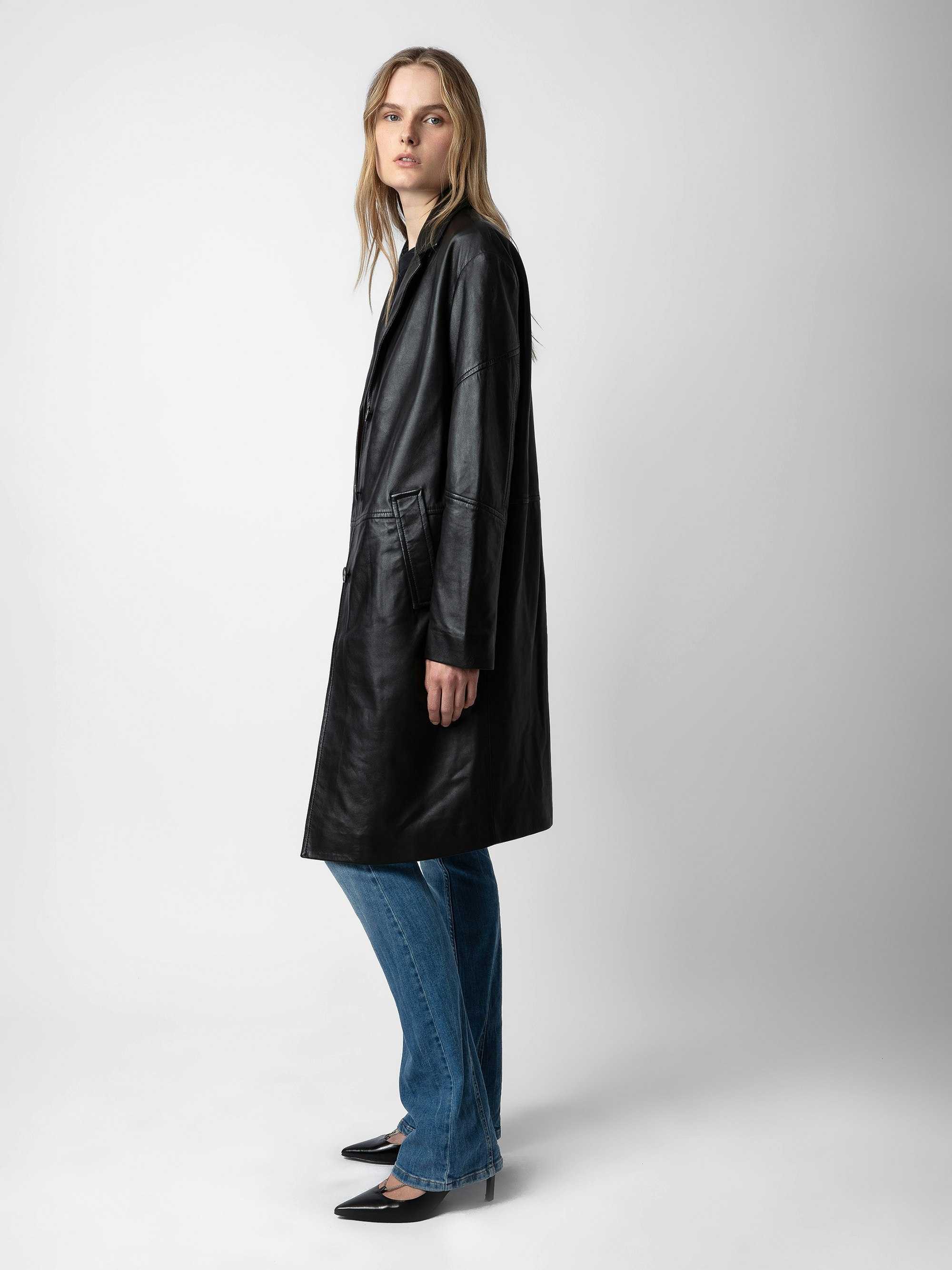 Macari Leather Coat - 6