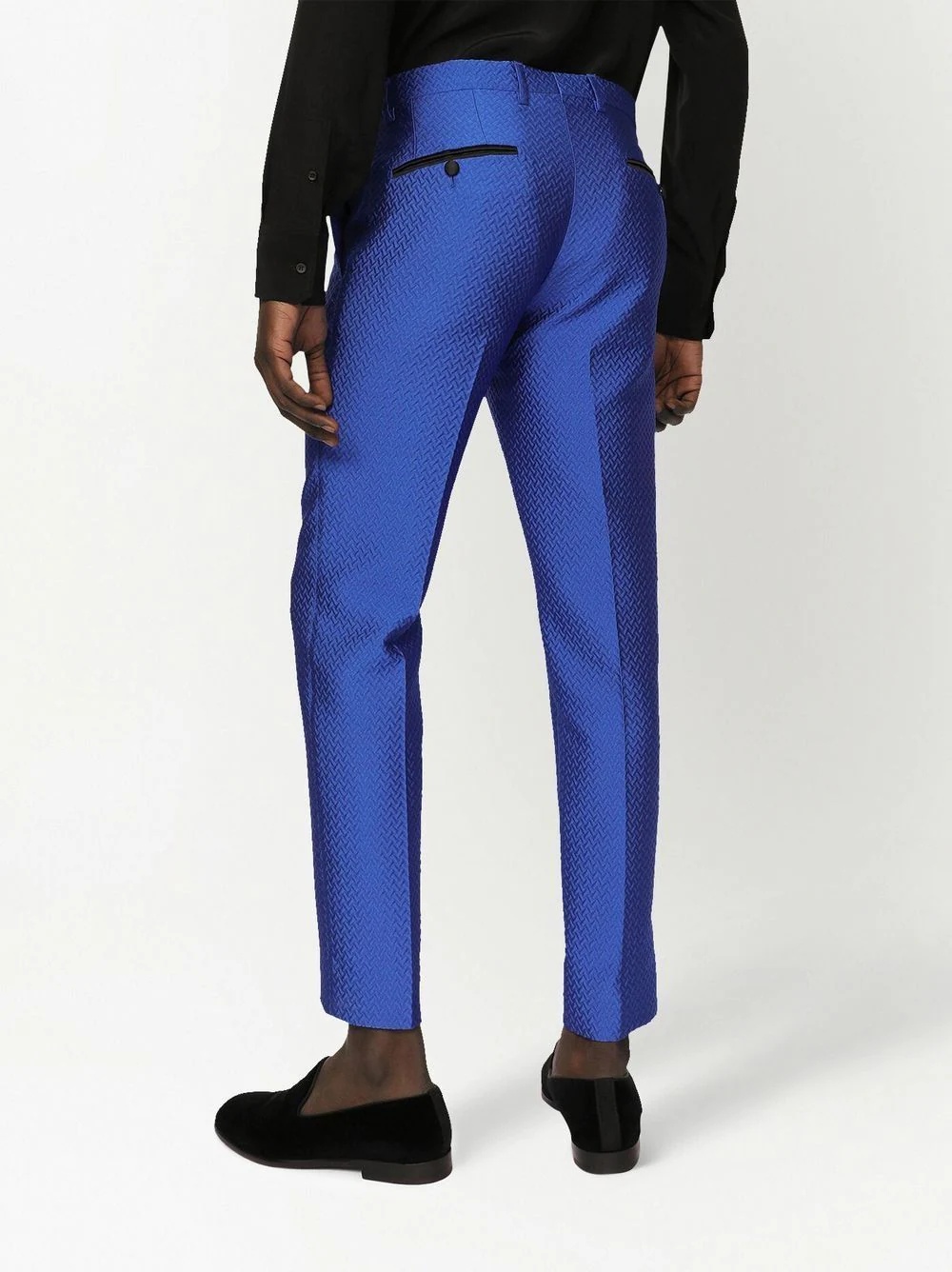 zig-zag jacquard tailored trousers - 4