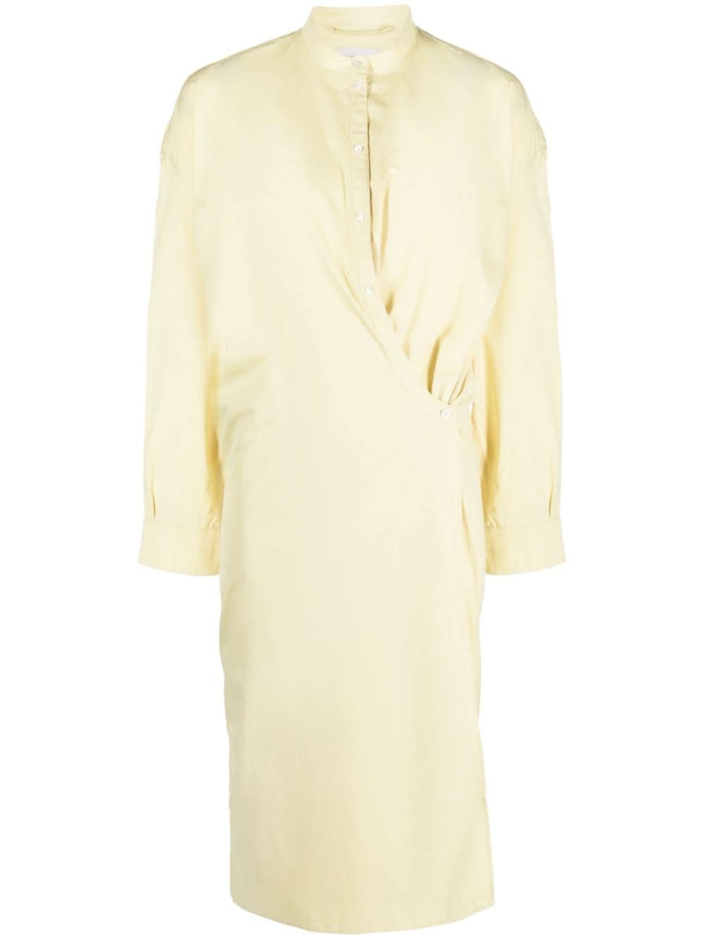 officer-collar wrap shirtdress - 1