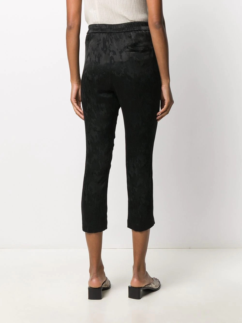 jacquard cropped trousers - 4