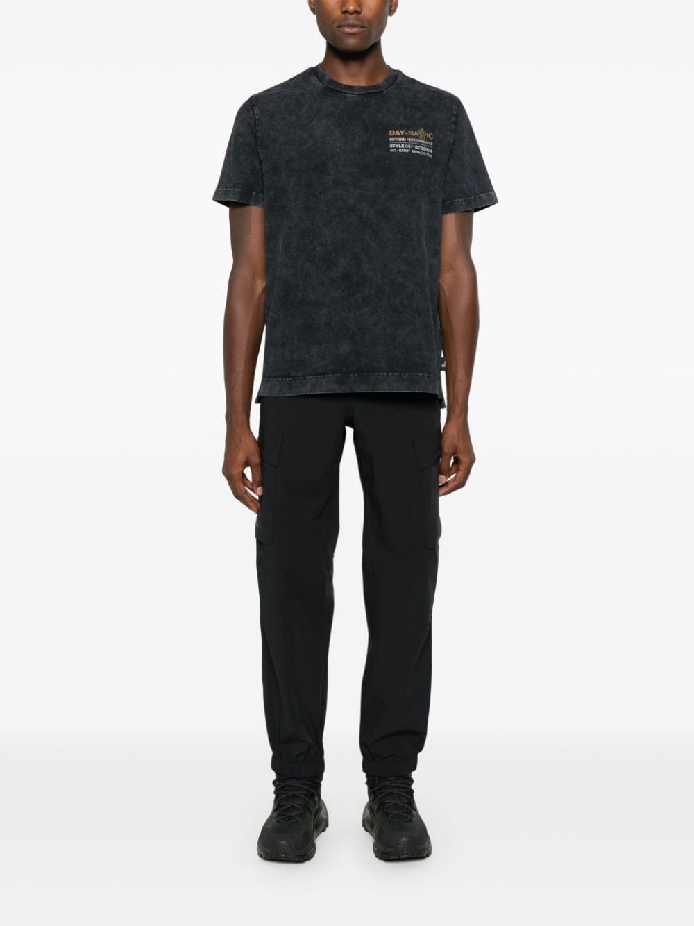 logo-lettering tapered trousers - 2