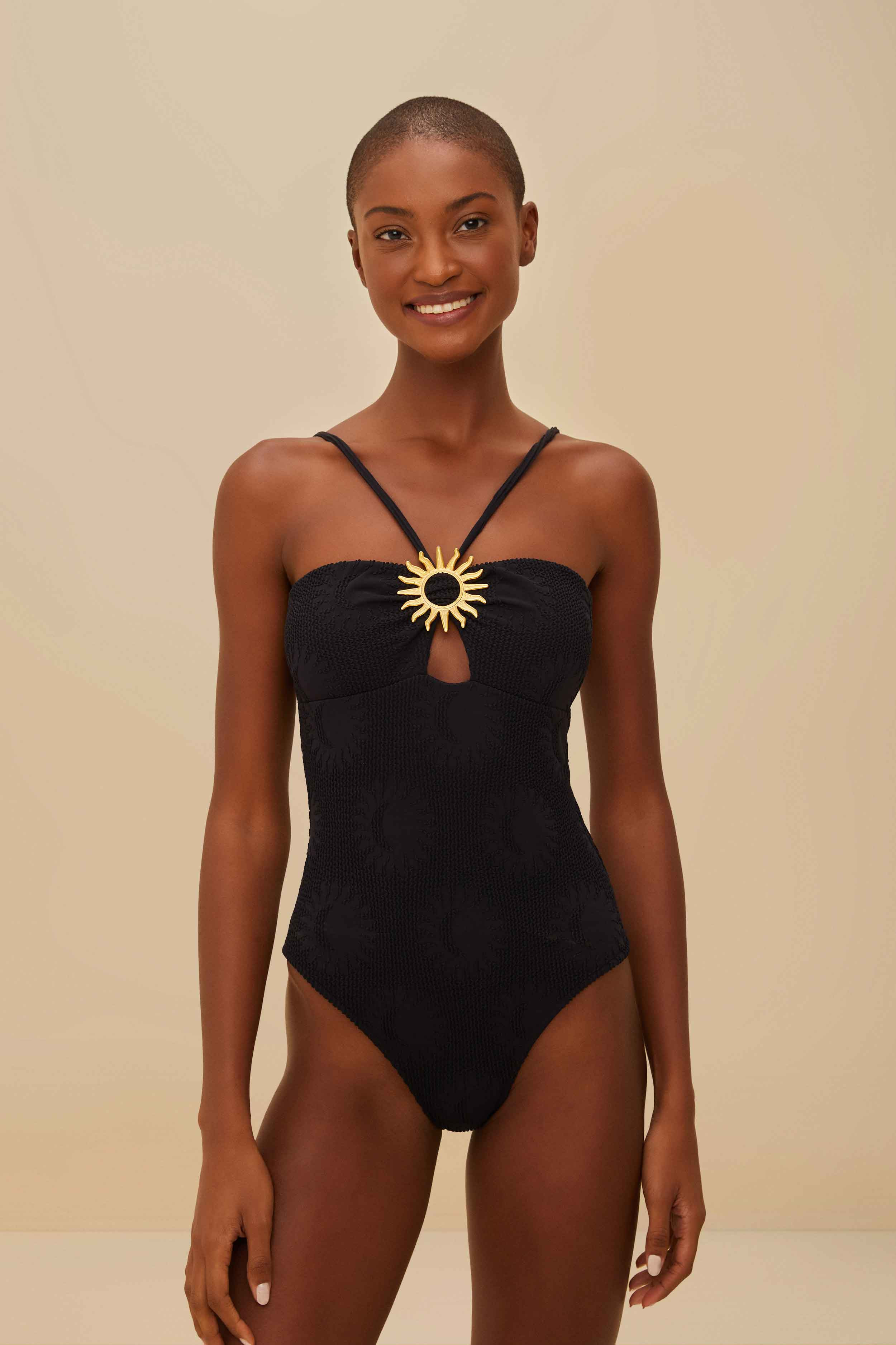 Black Sunny Moon One-Piece Swimsuit - 1