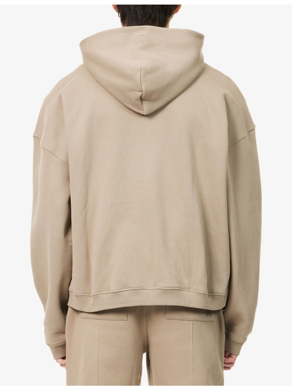 Initial Boxy Zip-Up Logo-Embellished Cotton Hoody - 4