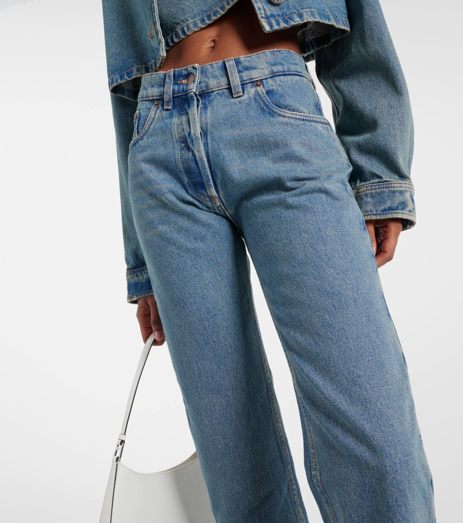Mid-rise straight jeans - 4