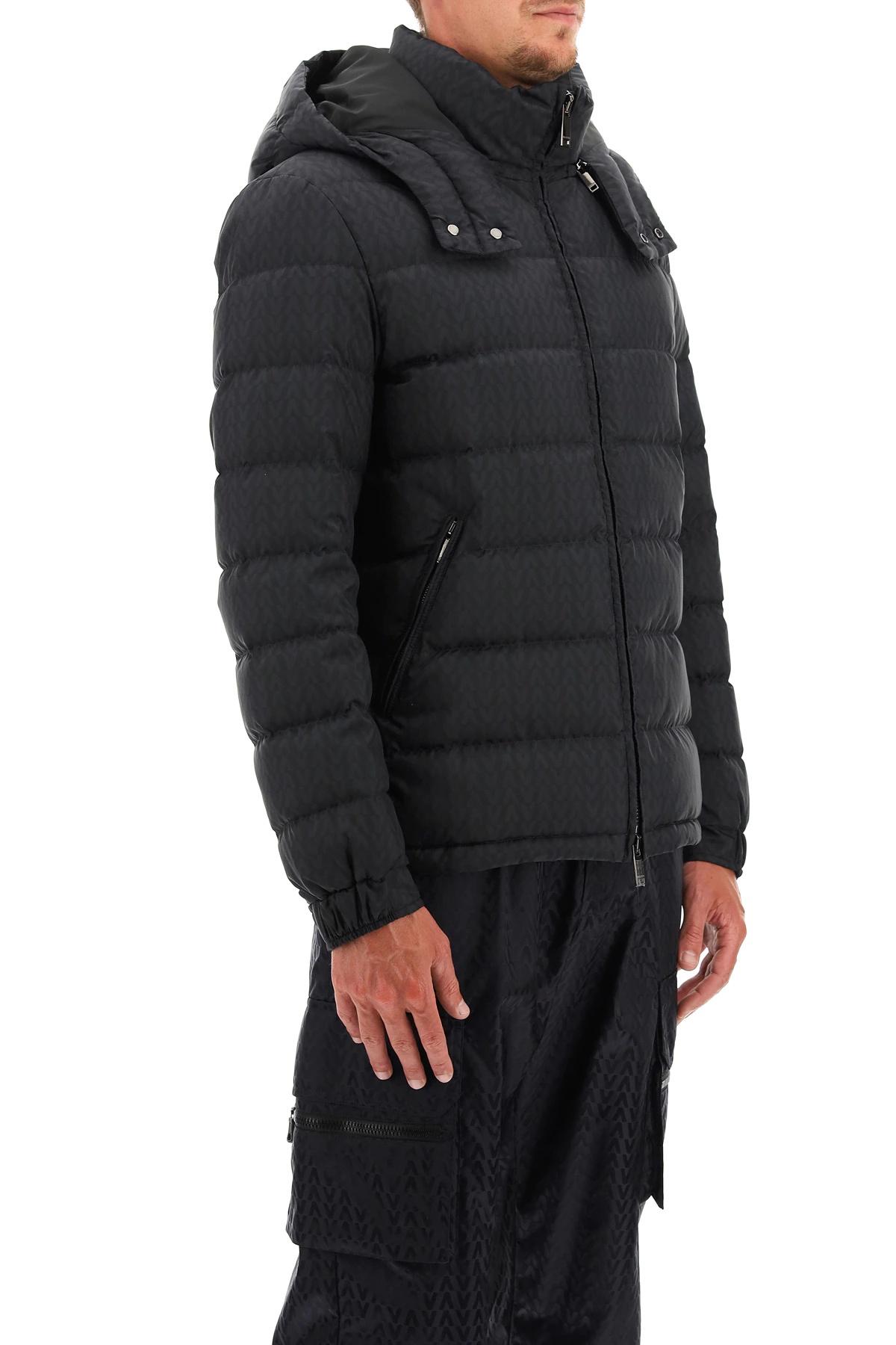 OPTICAL VALENTINO NYLON DOWN JACKET - 3