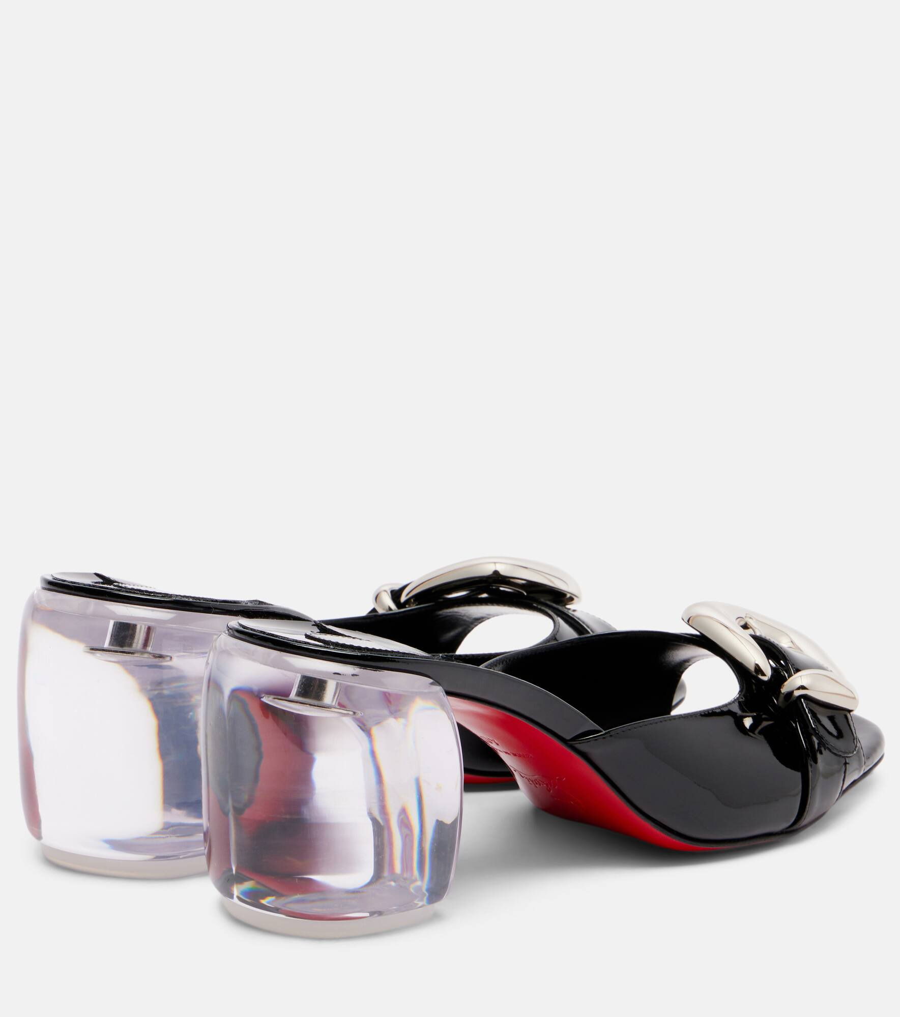 Minny Bubble 70 patent leather mules - 2