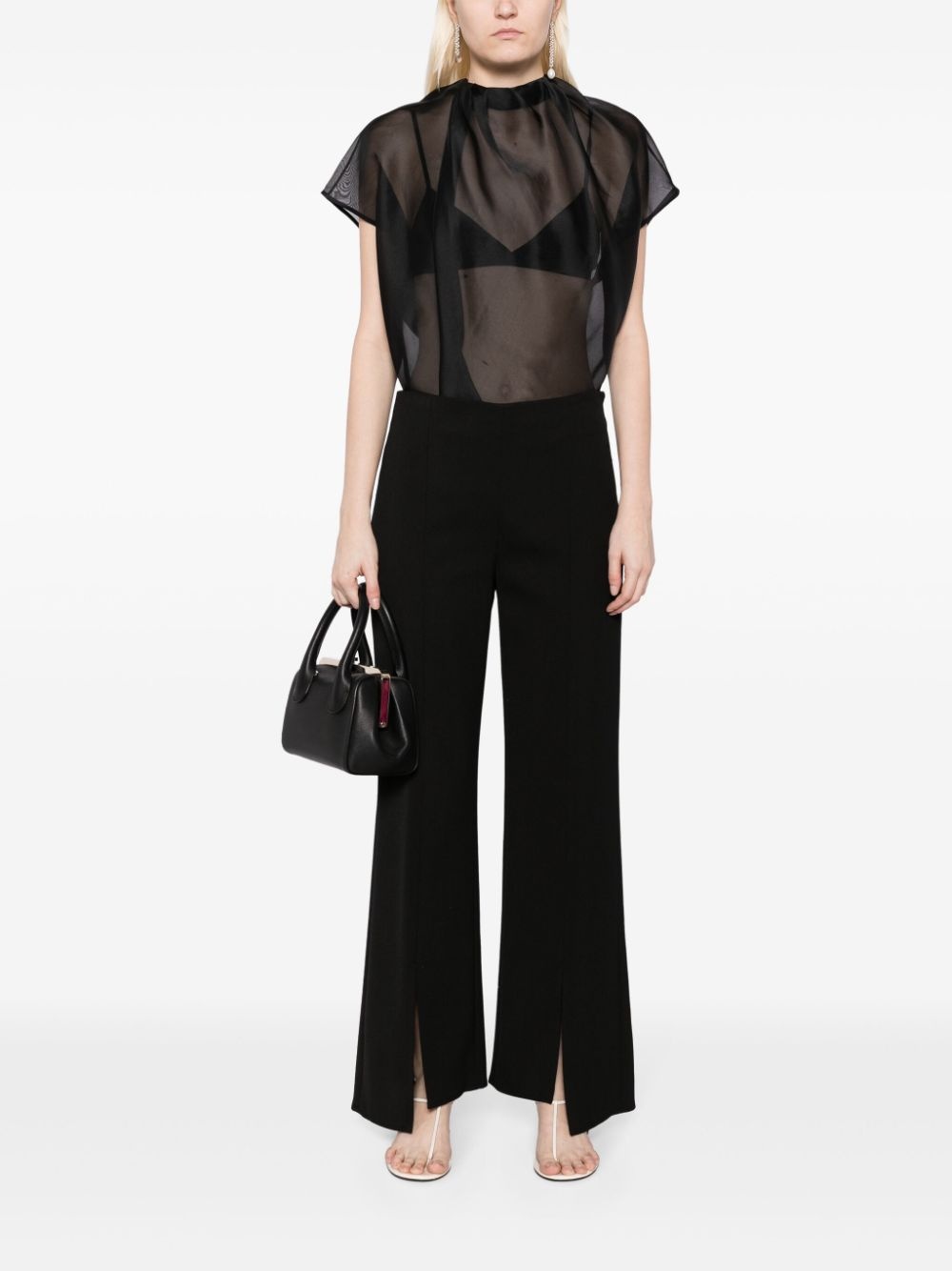 sheer silk blouse - 2