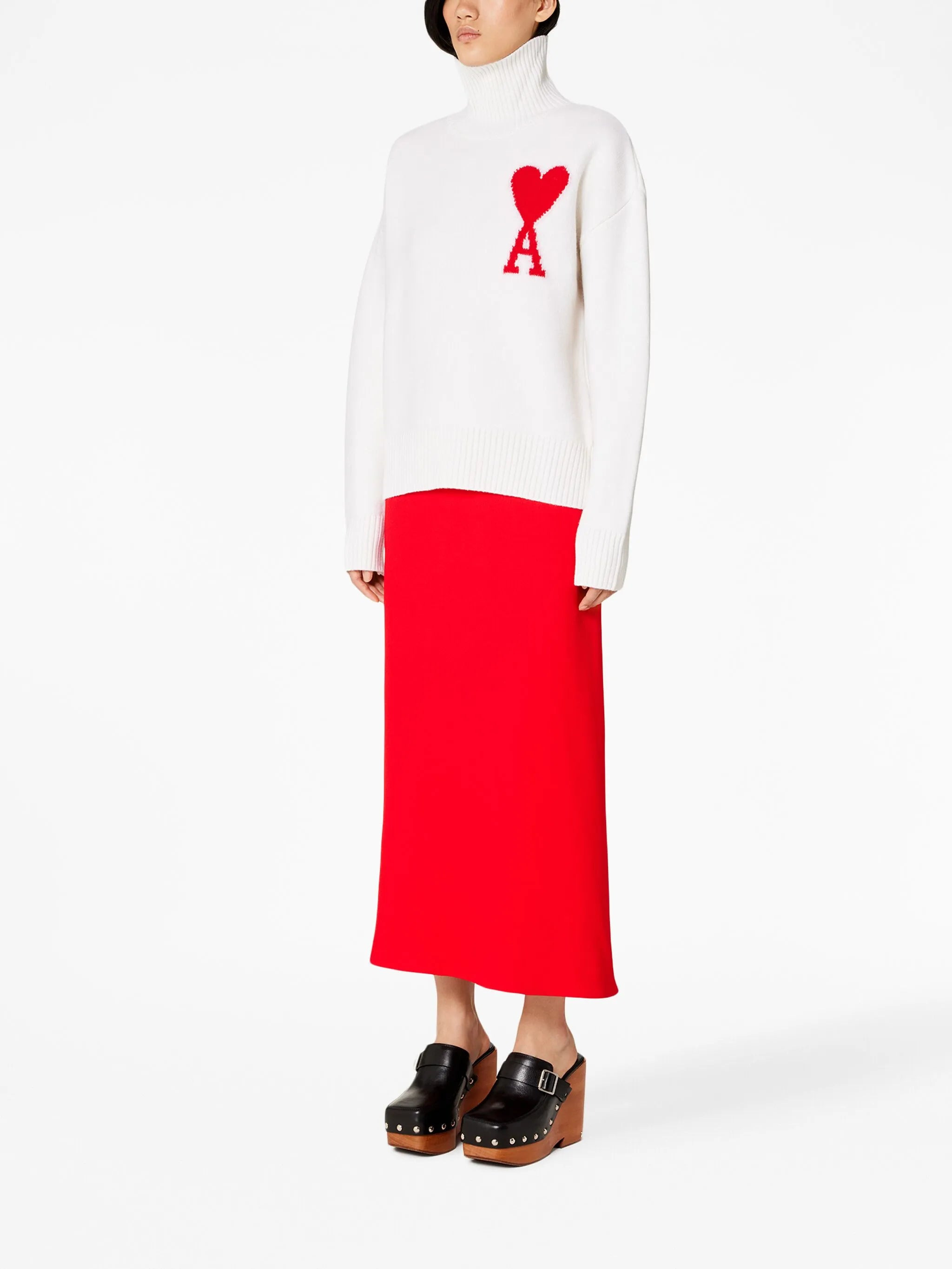 Ami Paris Ami De Coeur Roll-neck Wool Jumper - 3
