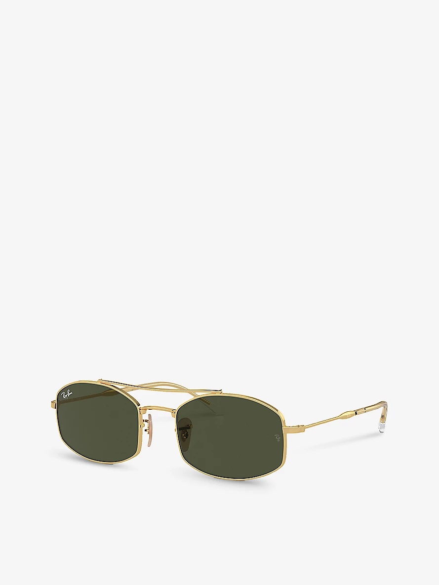 Ray-Ban RB3719 oval-frame metal sunglasses | REVERSIBLE